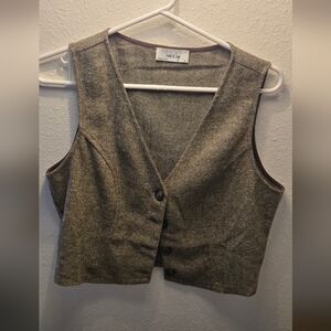 Sadie & Sage Brown Tweed Vest